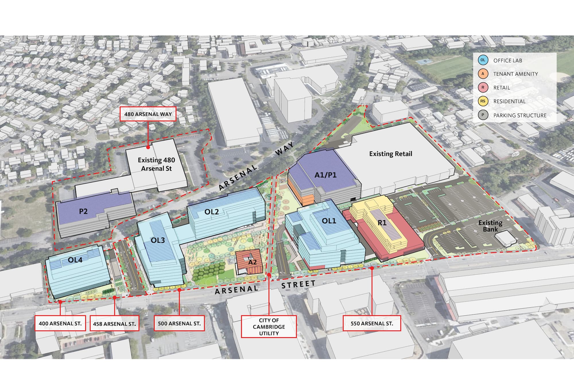 3d render of Watertown Mall Transformation plan
